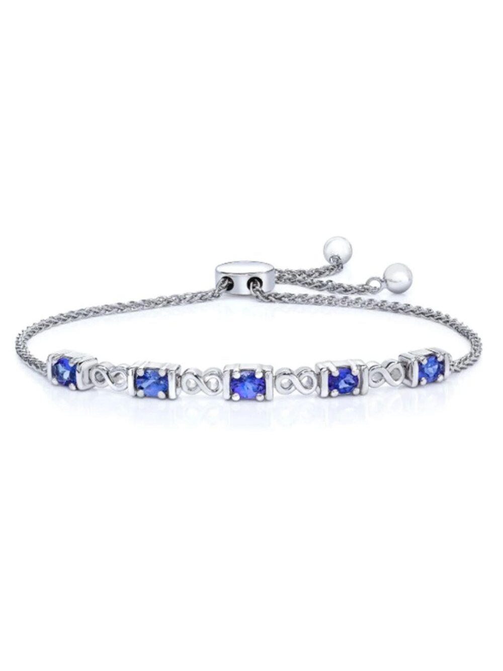 Diamond's International | Oval Shaped Tanzanite Bolo Bracelet set in 925 Silver